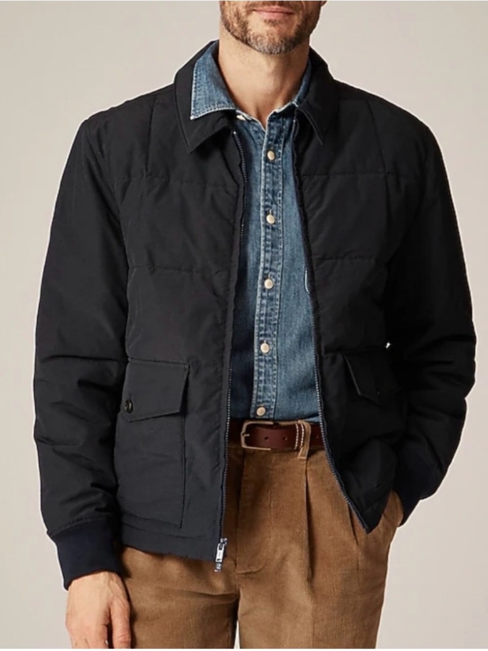 J Crew Box-quilt insulated jacket with PrimaLoft black CK981 men’s Size XXL NWT